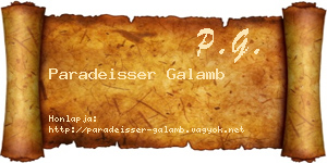 Paradeisser Galamb névjegykártya